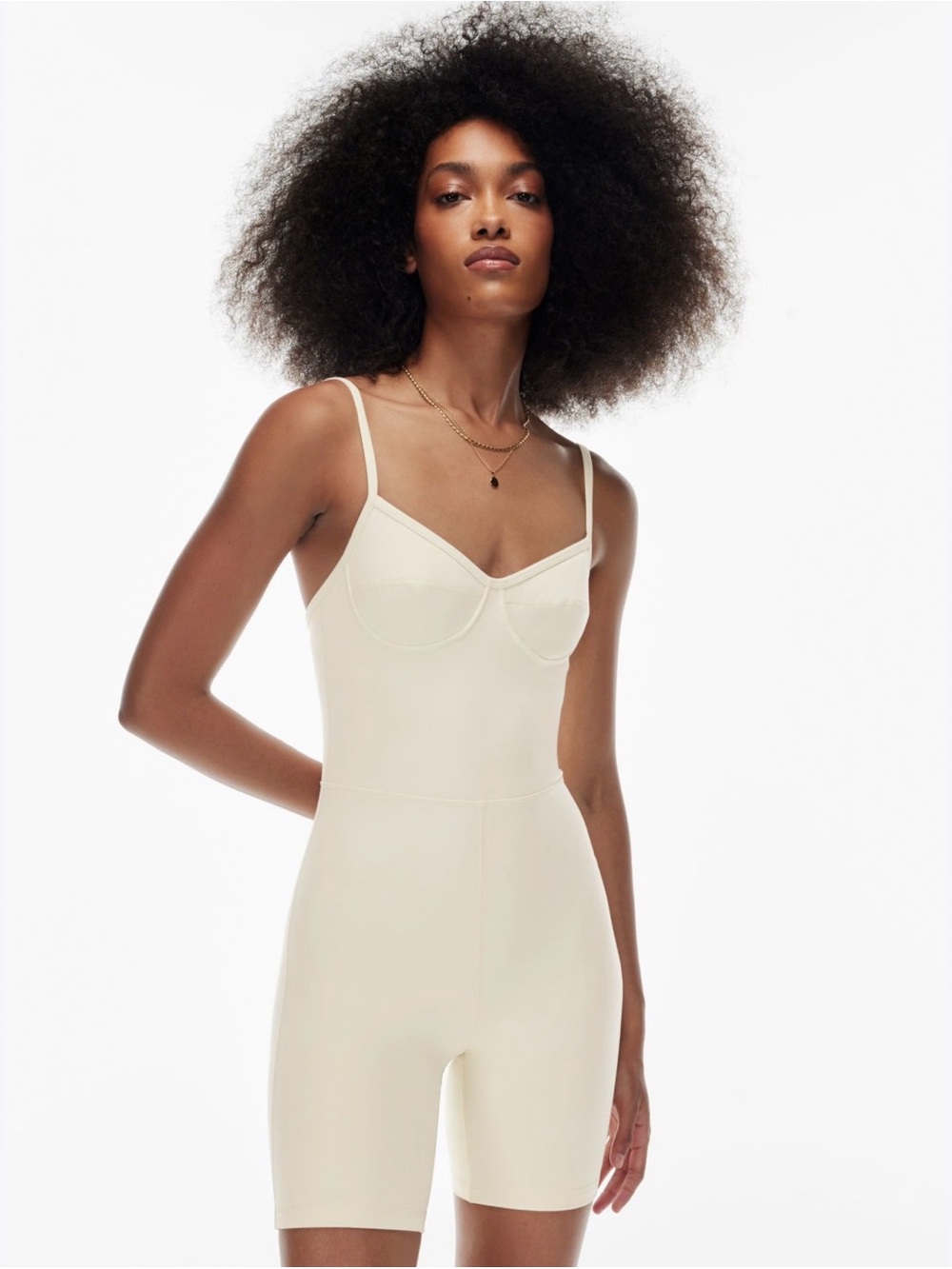 Aritzia Wherever Light Butter Yellow Sculpting Jumpsuit Romper